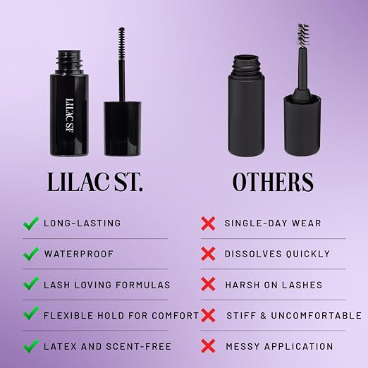 Lilac St Eternal Bond Lash Cluster Glue, Waterproof Brush Tip, Black, Mini | Quick-Drying Lash Adhesive for Eyelash Clusters with Long-Lasting Flexible Hold, Trial & Travel Size