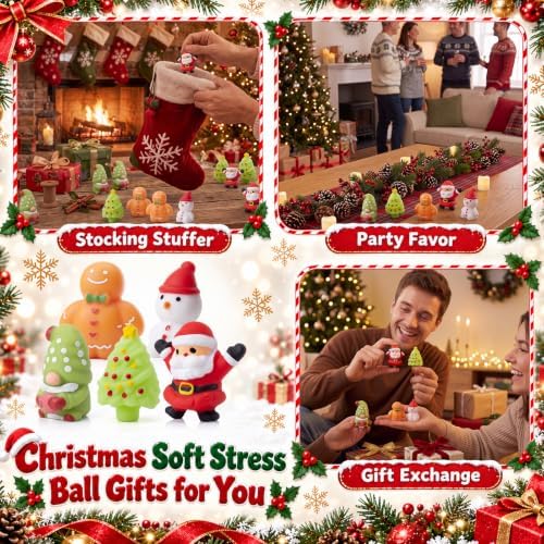 Thenshop 20 Pcs Christmas Soft Ball Bulk Gift Holiday Party Favor 5 Styles