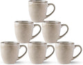 GBhome Ceramic Coffee Mugs Set of 6, 12oz Stoneware Coffee Mugs Set For Dad Mom Women MEN, Light Weight Coffee Cups for Latte/Tea/Beer/Hot Cocoa, Dishwasher & Microwave Safe,Cappuccino