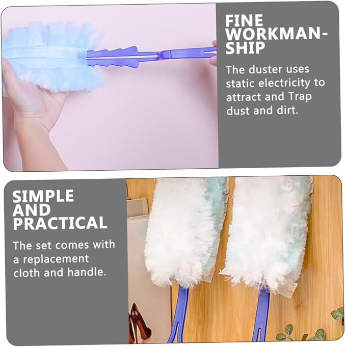 PRETYZOOM 2sets Electrostatic Adsorption Dust Cleaner Dust Remover Brush for Windows Duct Cleaning Tool Home Cleaning Gadget