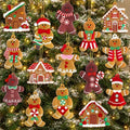 kockuu 16pcs Gingerbread Man Ornaments for Christmas Tree Decorations