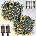 2 Pack 200LED Christmas Lights Indoor Outdoor Warm White to Multicolor