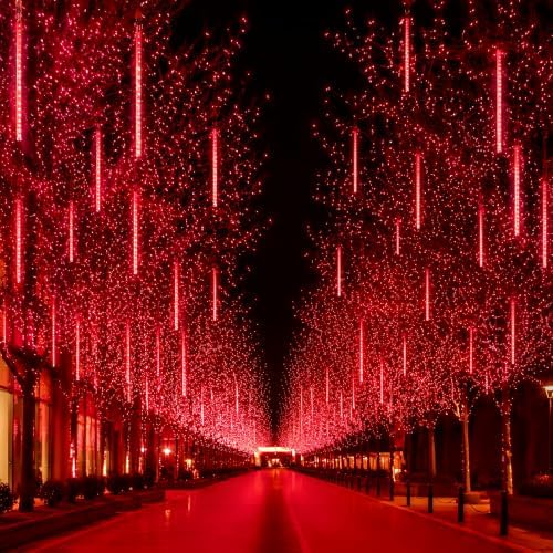 Aukora Halloween Outdoor Lights, UL Certified Red Meteor Shower Lights