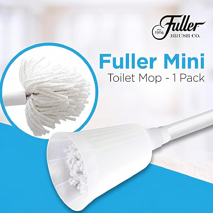 Fuller Brush Toilet Bowl Cleaner Brush – Antimicrobial Toilet Swab with Soft Non-Scratch Head, Long Handle, Deep Cleaning Under Rim (Pack of 1)