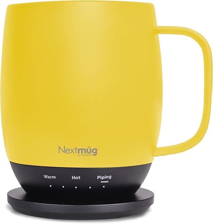 Nextmug - Temperature-Controlled, Self-Heating Coffee Mug (Sunshine - 14 oz.)
