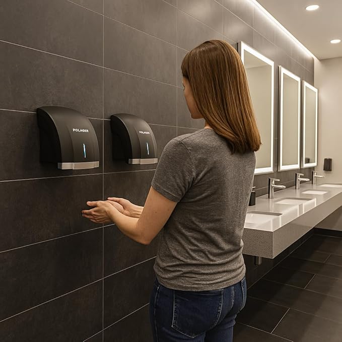 Hand Dryers for Bathrooms Wall Mount 3 Pack Black Efficient Warm Cold Wind Blower Quick Drying for Commercial Industry Restrooms