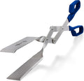 Grill Tongs - 17 inch (Blue) Steak Tongs. Professional kitchen and outdoor grilling utensil. Long reach Barbeque Grilling Tong. Ideal for steak, fish, burger, and sausage