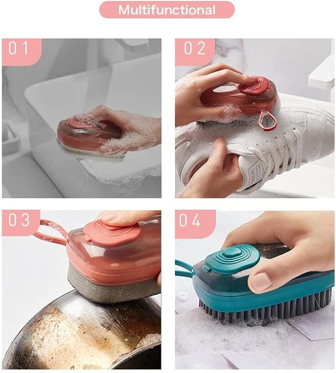 Multifunctional Cleaning Brush Portable Plastic Clothes Shoes Hydraulic Hands Kitchen Bathroom