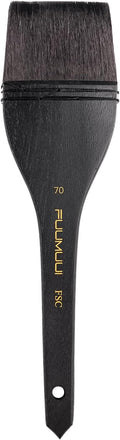 Flat Watercolor Brushes, Fuumuui 70mm Professional Squirrel Hair Flat Hake Brushes, Artists Scale Large Paint Brush with Long Handle for Watercolor and Acrylic Paints