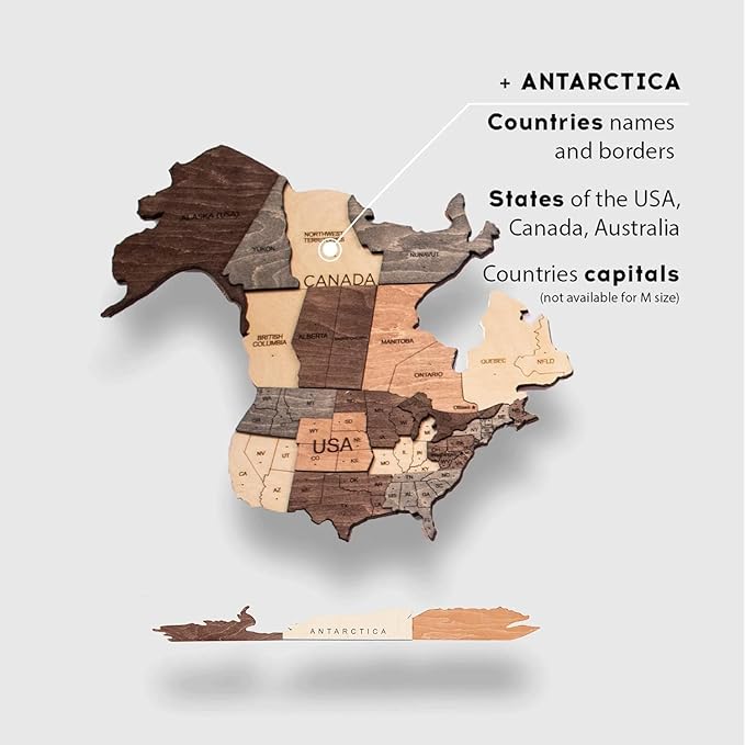 Enjoy The Wood 3D Wooden World Map Wall Art - Large Travel Map with Pins for Art Decor - Decorative Map of the World for Home, Office - Travel Wall Art Housewarming Gift Idea (Smokey, XL, Unframed)