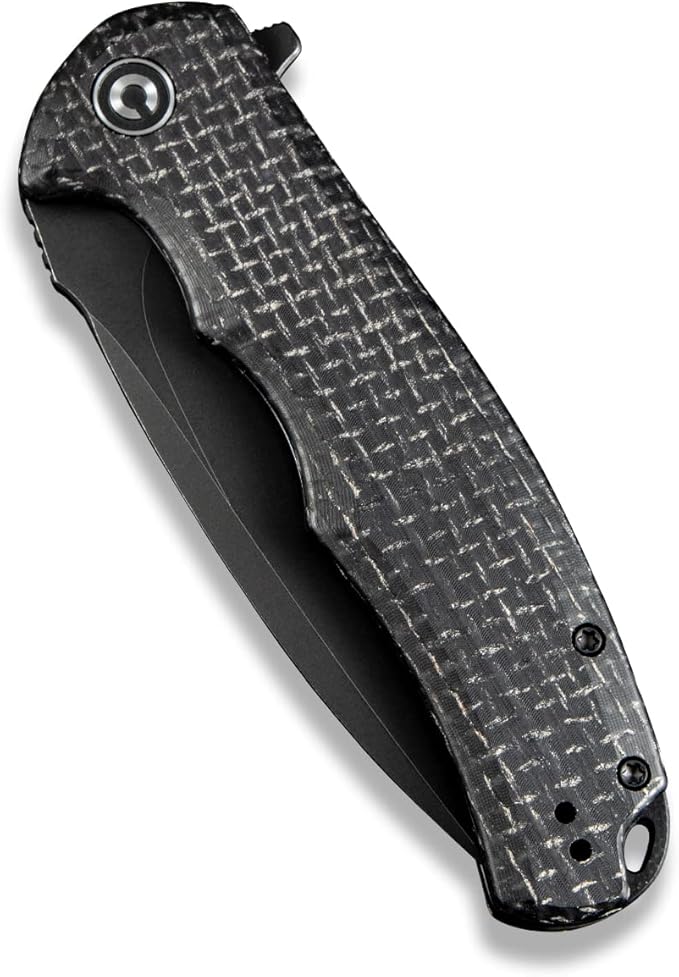 CIVIVI Praxis Folding Pocket Knife, 3.75" Blade Micarta Handle C803G | Full-size, Smooth Action, Comfortable Grip, Liner Lock, Deep Carry Reversible Clip for EDC, 9Cr18MoV Steel