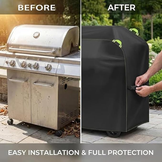 Grill Cover for Cuisinart Woodcreek 4-in-1 Pellet Grill, Gas Grill Protector Charcoal Smoker Canopy Outdoor Cooking Stove Guard Gridiron Wrap Tools Accessories,A