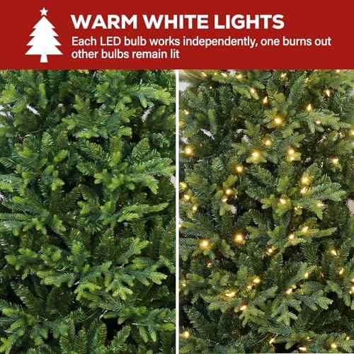 Hykolity 7.5 ft Prelit Christmas Tree with 450 Warm White LEDs