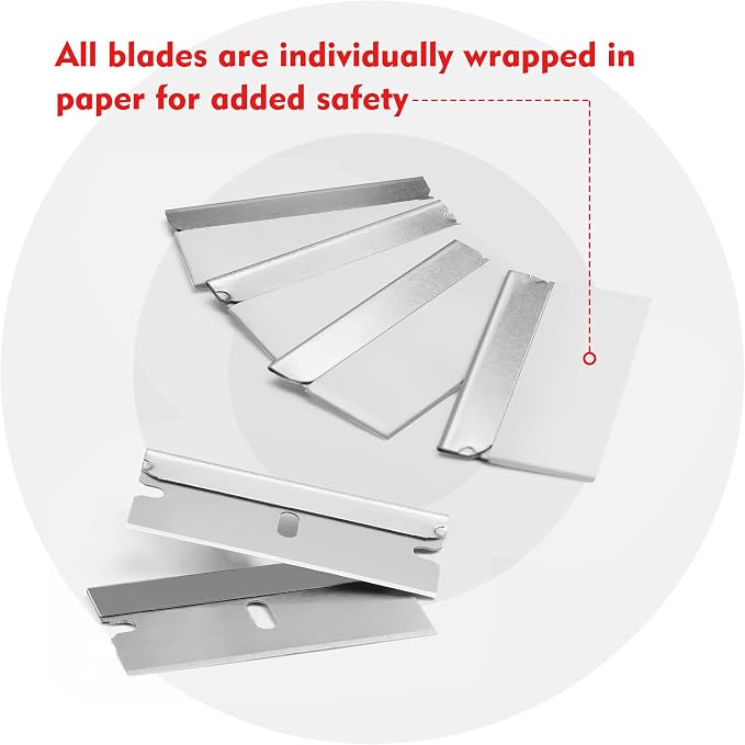 WORKPRO 200-Pack Single Edge Razor Blades, Carbon Steel Scraper Blades | Industrial Scraper Razor Blades, High Carbon Steel One Edge Razor Blades for Paint, Sticker & Label Removal