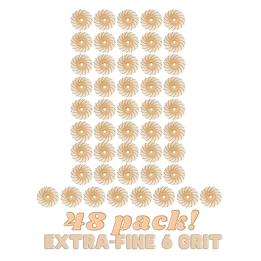 Dedeco Sunburst Radial Bristle Discs 48-Pack - 5/8" Curved - Peach 2500 Grit (Extra-Fine, 6 Micron) - Aluminum Oxide for Polishing & Finishing