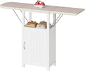 Ironing Board with Storage Cabinet, Folding Ironing Board, Antique White | Ironing Table, Small Ironing Board Cabinet with Heat-Resistant Sponge, Ironing Station for Small Space, Laundry Room