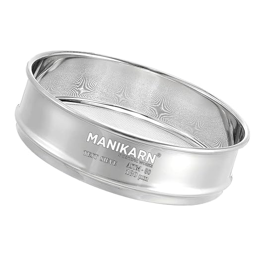 Test Sieve 8 Inch (200mm) – 180 Micron Mesh, ASTM No. 80 – Grade 304 Stainless Steel Frame & Mesh – Laboratory Sieve for Soil, Sand, and Particle Size Analysis