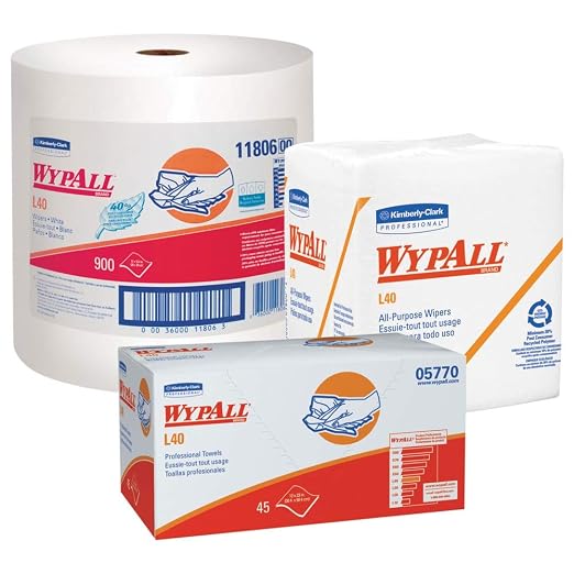 Wypall Dry-Up Professional Towels, 1-Ply, White
