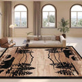 Retro Cabin House Bear Rustic Area Rug for Bedroom Non-Slip Western Wildlife Style Area Rugs Office Decor Vintage Desert Print Carpet Floor Mat 5'x7'