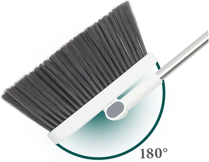 Broom and Dustpan Set with Ergonomic Handle Lightweight Indoor Outdoor Cleaning Kit