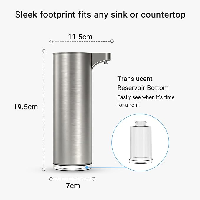 LAOPAO Automatic Foaming Soap Dispenser, Matte Stainless Steel Touchless Soap Dispenser with Self-Clean Mode, 1500mAh Rechargeable USB-C, IPX5 Waterproof Anti-Clogging Foam Pump for Kitchen & Bathroom