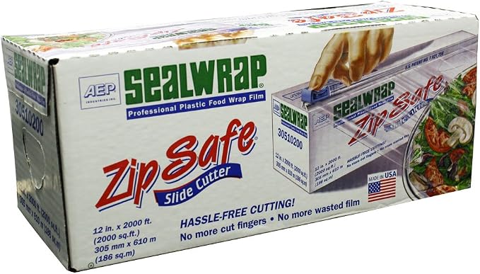 ZipSafe Sealwrap Cling Food Film, 12" x 2000', Pack of 1