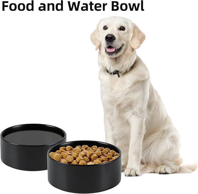 Havniva Ceramic Dog Bowls, 8.3” Dog Food and Water Bowl, Pet Feeding Bowl | Dog Food Bowl for Large Dogs, Food-Grade Ceramic, Dog Water Bowl with Non-Slip Rubber Base, Large Capacity, Dishwasher Safe