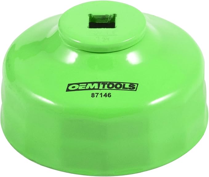 OEMTOOLS 87146 75/77 Millimeter 15 Flute Oil Filter Wrench, Green, Blend