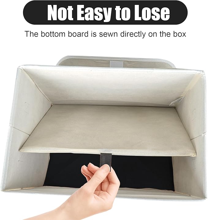 Bagnizer Large 22 Quart Linen Fabric Foldable Storage Bin Cube Organizer Basket with Flip-Top Lid & Handles, Clothes Blanket Box for Home, Office, Closet, Black & White, 4 Pack 14.6 x 9.5 x 9.5