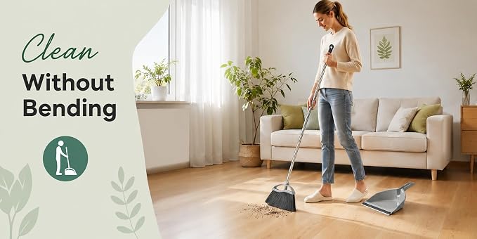 Broom and Dustpan Combo Set