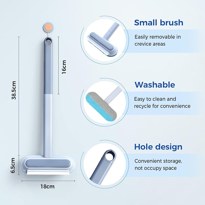 Pet Hair Remover for Furniture, Multifunctional Washable Lint Brush 4 in1 Cat and Dog Hair Removal Tool for Couch with 17inch Long Handle for Furniture, Couch, Carpet, Clothes and Laundry(2PCS)