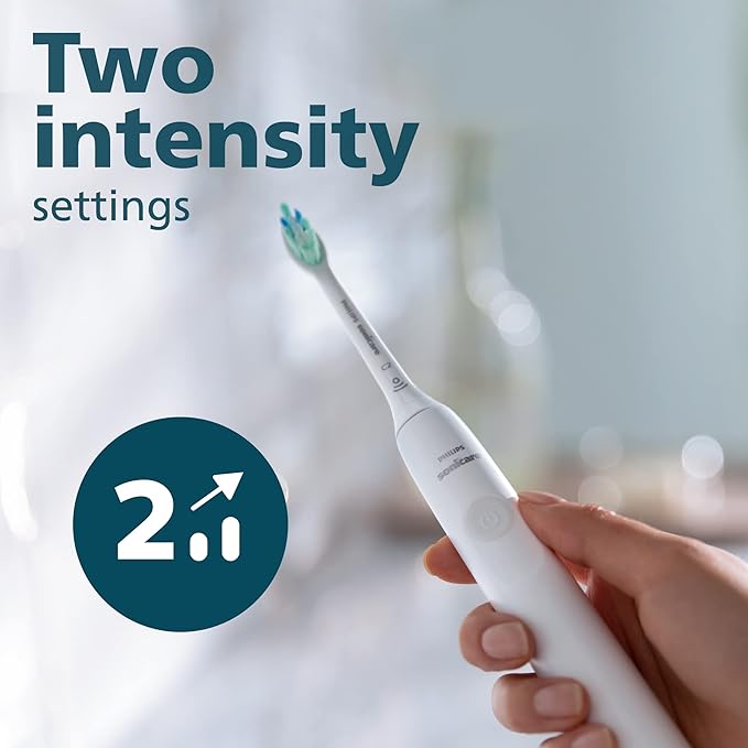 Philips Sonicare 4100 Electric Rechargeable Power Toothbrush, White, with Genuine Philips Sonicare Optimal Plaque Control Replacement Toothbrush Heads, White, 3 Pack