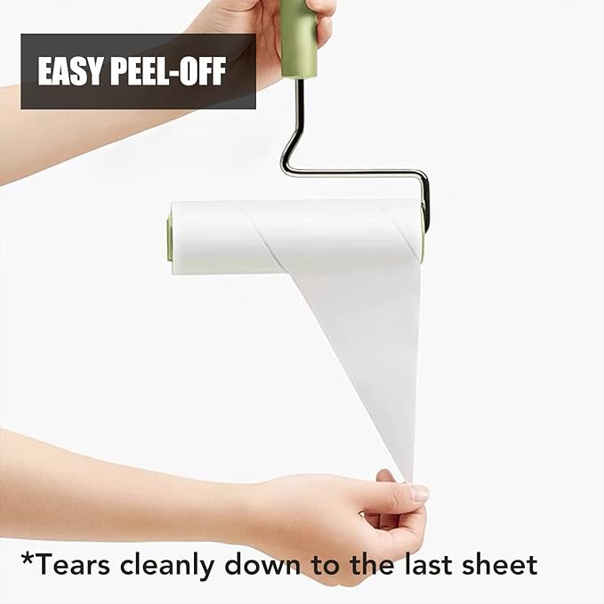 Extra Sticky Large Surface Lint Roller, 6.3'' Giant Lint Roller for Pet Hair, Long Handle Lint Remover for Clothes, Furniture, Dog & Cat Hair Remover (1 Extendable Roller+540 Sheets)