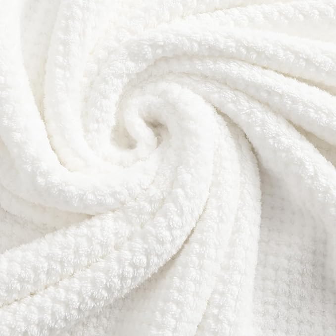 YTYC 39x78 Bath Sheets Set,Towels for Bathroom,White,6-Pieces | 2 Extra Large Bath Towels, 2 Hand Towels, 2 Washcloths, Super Soft,Highly absorbent,Hanging Loop,80% Polyester