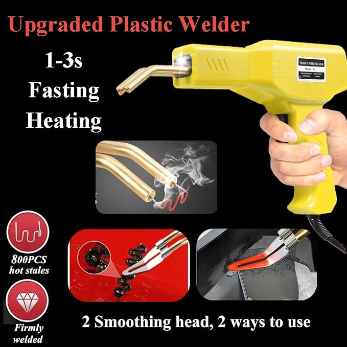 220W Plastic Welder,2 in 1 Plastic Welding Kit 1000PCS Hot Staples Plastic Repair Kit With 100PCS Plastic Welding Rods Car Bumper Repair Kit for Most Plastic Repair