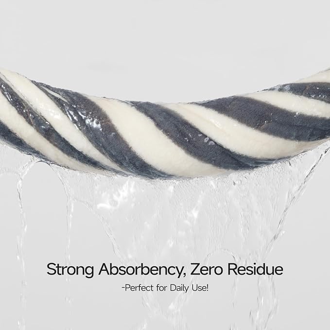 REDKISS 2 Pack Extra Large Striped Bath Towels, 31 x 63 Inches, 100% Cotton, Larger & Quicker to Dry, Super Soft and Highly Absorbent Towel, Perfect for Bathroom, Grey
