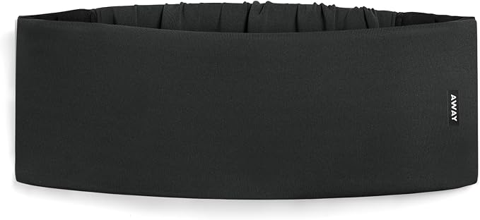 Away Sleep Mask - Premium Thermoregulating Eye Mask for Sleeping & Travel,100% Blackout, Soft, Contoured, Packable, Hidden Earplug Pocket, Jet Black