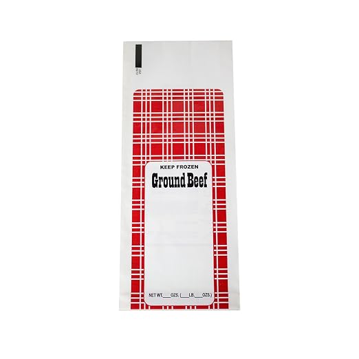 UltraSource 1 lb. Red Poly Meat Chub Bags, 1000 Pack, 2 mil Thick, Disposable, Extruded Plastic, Perfect for Ground Beef Storage