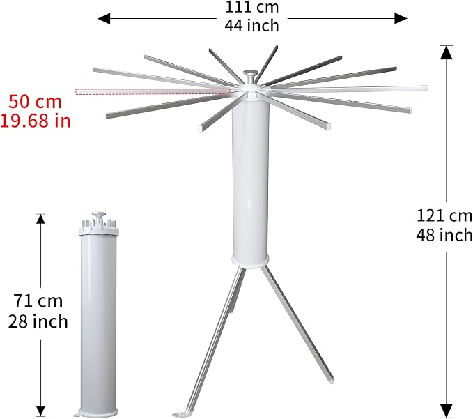 RFOUO Clothes Drying Rack Tripod,Laundry Hanger Dryer Rack,Portable Foldable Drying Rack-Drying Rack Clothing Laundry Bedroom Household Aluminum-12rods