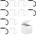 Sublimation Mugs 11 oz Set of 12 Bulk Coffee Mugs with Box Sublimation Cups Tazas Para Sublimar Coffee Cups 6 White and 6 Black