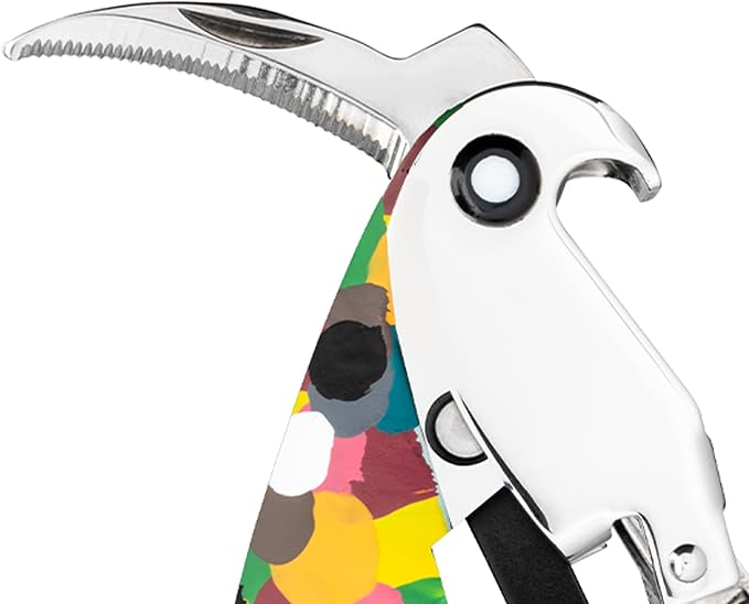 Alessi AAM32 1 Parrot - Sommelier Design Corkscrew, Cast Aluminum and PC, Molticolor
