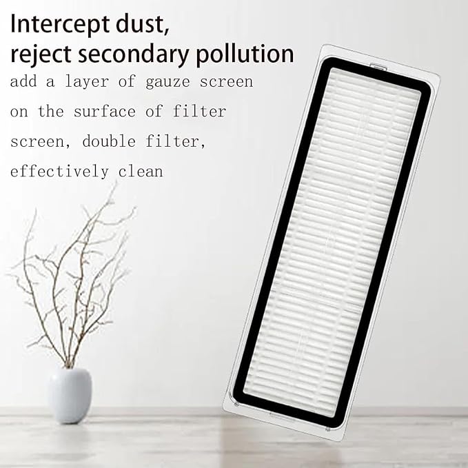 Replacement kit Compatible with Xiaomi S10+/S10 Plus Vacuum Cleaner Robot Accessories Main Brush, Side Brush, Mop Cloth, HEPA Filter Parts (22 pcs)