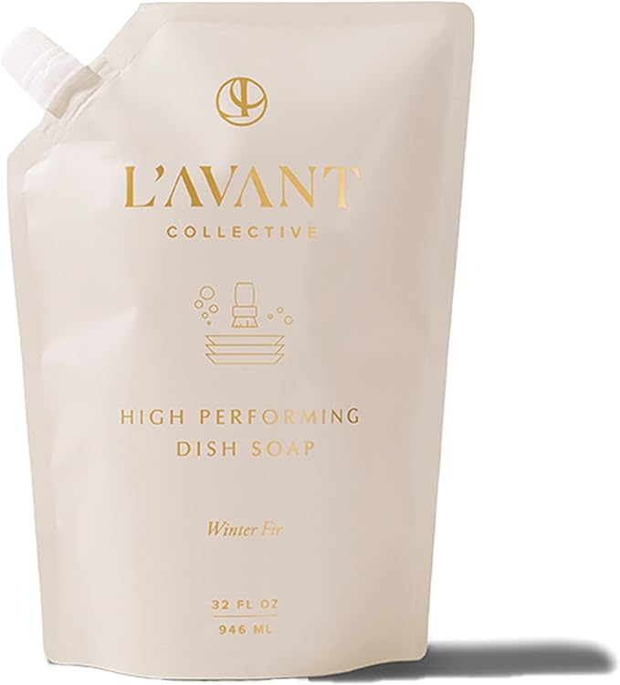L'AVANT Collective Natural Luxury Dish Soap Refill | Plant-Based, Non-Toxic & Grease-Cutting, Refill for Glass Bottle, 32 Fl Oz | Winter Fir
