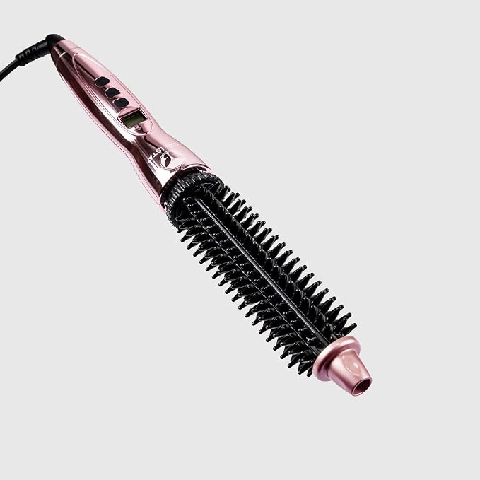 CALISTA Perfecter Pro Heated Round Brush, Lift, Volumize, and Style with No Heat Damage for Healthier Looking Hair, 1.5" For Voluminous Blowouts & Long Hair, Dual Voltage & Adjustable Temp, Rose Gold