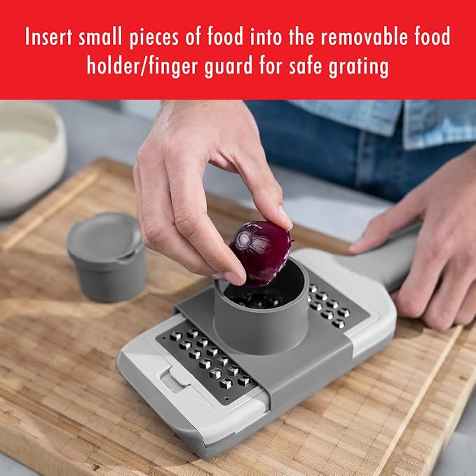 ZWILLING Z-Cut Multifunctional Grater, Mandoline, Faster Grating Technology, Zester, Rasp Grater, Slicer, Finger Guard, Grey