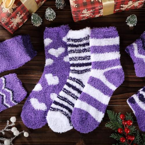 Hoolerry 30 Pairs Christmas Fuzzy Socks Bulk for Adult Gift