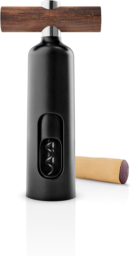 Eva Solo | Liquid Lounge Corkscrew Wine Bottle Opener | Self-Pulling Mechanism ensures That The Cork is extracted in Seconds | Black