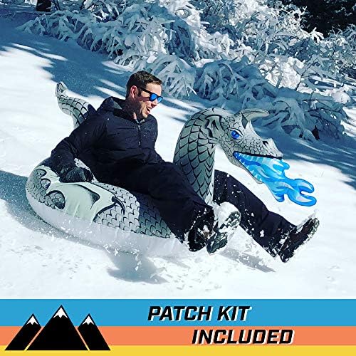 GoFloats Winter Snow Tubes - Choose from Unicorn, Disney's Frozen, Ice Dragon, Polar Bear, Penguin, Flamingo - Inflatable Sled for Kids and Adults