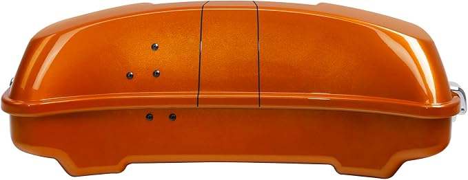 5.5" Razor Motorcycle Trunk W/Latch Key Fit For Harley 2014-2025 Touring CVO Road King Street Glide Electra Glide Ultra Limited Pack Amber Shiskey W/Black Line