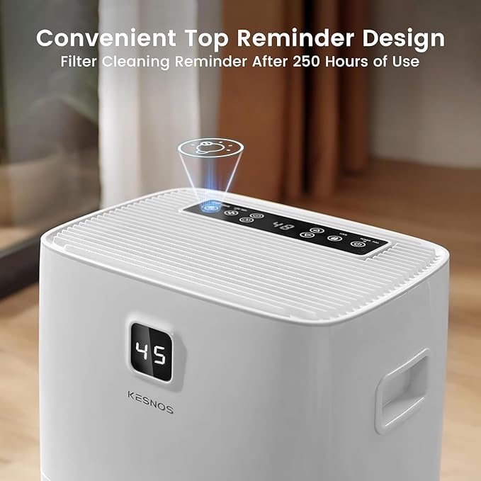 Kesnos 120 Pints Energy Star Dehumidifier for Basement & Home with Drain Hose, Front LED Display and 1.06 Gal Water Tank, Ideal for Large Room up to 6,500 Sq. Ft., Auto Defrost, Timer
